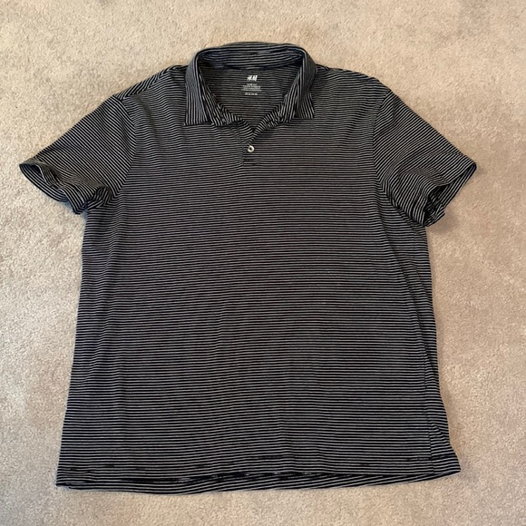 H&M mens slim fit short sleeve shirt with collar - Picture 5 of 5
